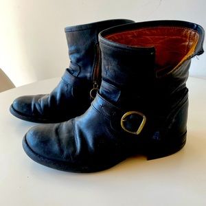 FIORENTINI + BAKER ETERNITY ELI-CN Black Leather Biker Moto Boots 38 / 7
